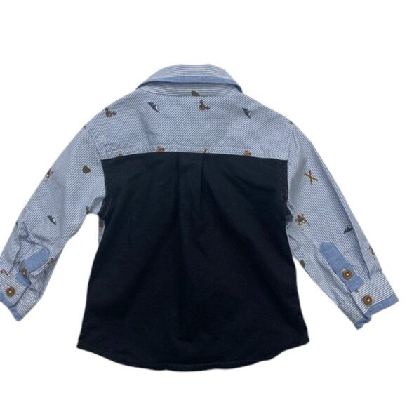 Nano Stripe Ski Mountain Button-Down Shirt size 9 Months - Picture 3 of 9